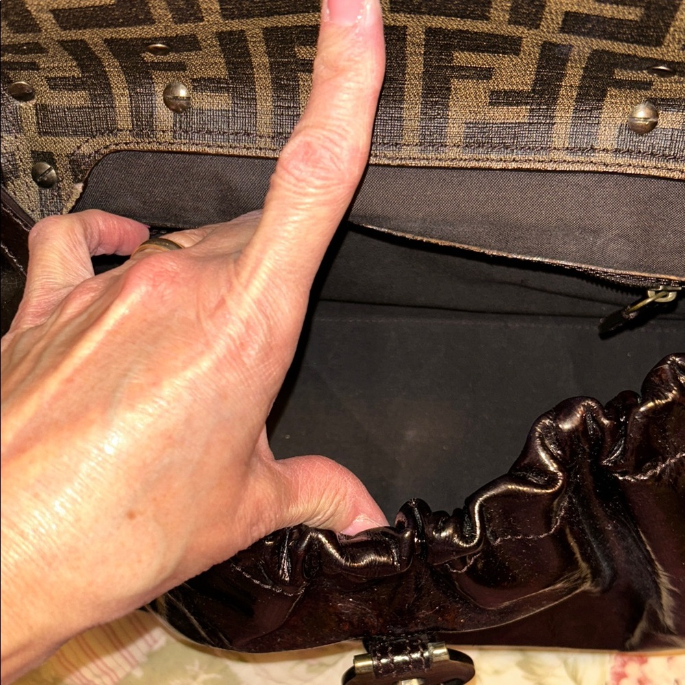 Fendi Dark Brown Leather Satchel - Picture 12 of 16